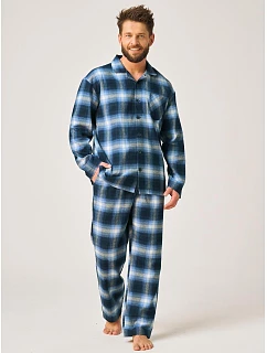 Pyžamo Key MNS 432 B26 dlouhé rukávy, velikosti M–2XL, rozepínací
