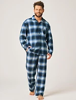 Pyžamo Key MNS 432 B26 dlouhé rukávy, velikosti M–2XL, rozepínací