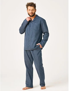 Pyžamo Key MNS 912 B26 s dlhými rukávmi, veľkosti M–2XL, zapínacie