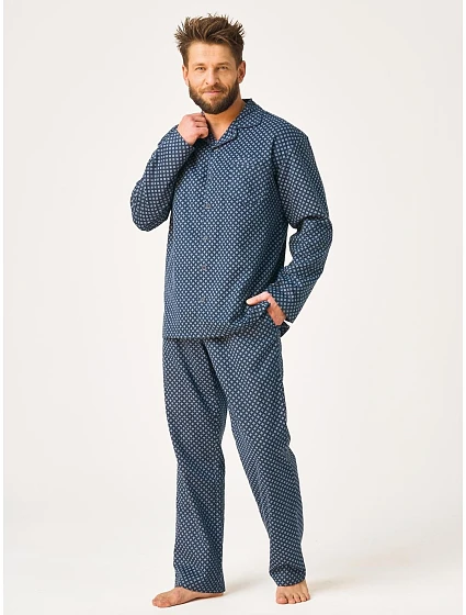 Pyžamo Key MNS 912 B26 s dlhými rukávmi, veľkosti M–2XL, zapínacie Pyžamo Key MNS 912 B26 s dlhými rukávmi, veľkosti M–2XL, zapínacie