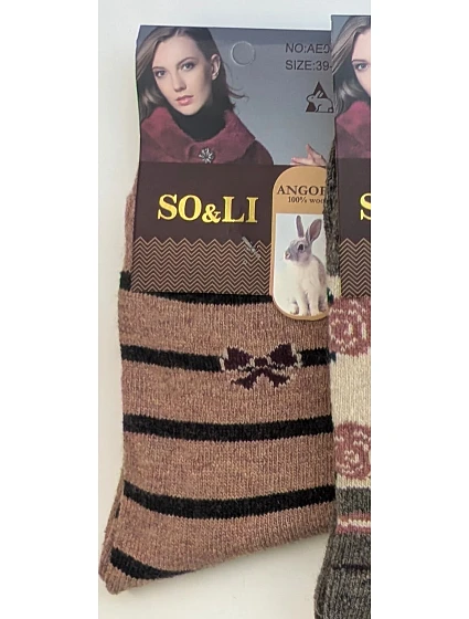 Ponožky SO&LI model 22354485 vzor 52 Angora 35–42 - WiK Ponožky SO&LI model 22354485 vzor 52 Angora 35–42 - WiK
