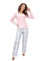 Pyžamo Donna Dani Long Pink, dlouhé rukávy, velikosti S–XL Pyžamo Donna Dani Long Pink, dlouhé rukávy, velikosti S–XL