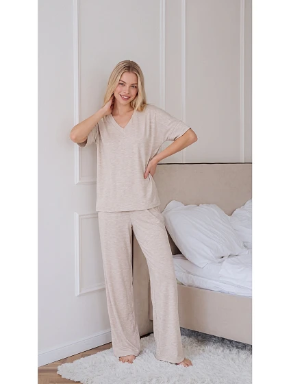 Pyžamo Luna 1314 k/r S–XL béžové Pyžamo Luna 1314 k/r S–XL béžové