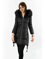 PIKOWANA DAMSKA KURTKA ZIMOWA Z KAPTUREM CZARNA model 21242048 - Libland