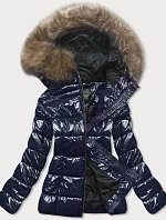 Dámska maľovaná prešívaná bunda Dark Blue (7695)