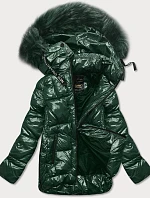 Dámska maľovaná prešívaná bunda Dark Green (7697)