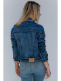 Svetlo modrá krátka dámska džínsová oversize bunda (055-1)