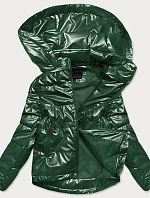 Zelená dámska lesklá bunda oversize (2021-06)