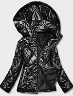 Čierna dámska bunda plus size (B8013-1)