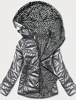 Šedá dámska obojstranná bunda (BR9795-70)