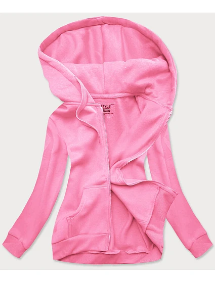 Světle růžová dámská sportovní mikina model 22372271 - J.STYLE Světle růžová dámská sportovní mikina model 22372271 - J.STYLE