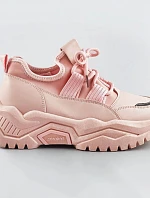 Ružové šnurovacie sneakersy na platforme (RA5)