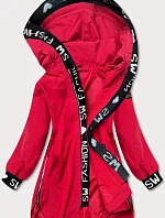 Jednoduchá červená dámska bunda (B8018-4)