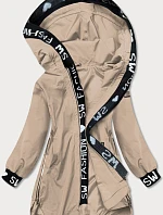 Jednoduchá béžová dámska bunda (B8018-12)