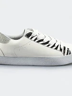 Bielo-čierne dámske trampky so zvieracím motívom - zebra (6343)