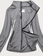 Šedá dámska rozopínacia mikina so stojačikom (20320)