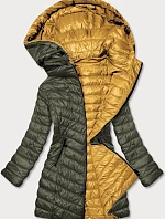 Kaki-žltá obojstranná dámska prešívaná bunda (M20-7636-22+75)