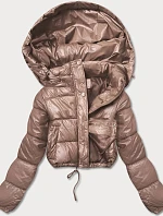 Krátka páperová bunda svetlohnedá (d2-3831-305)