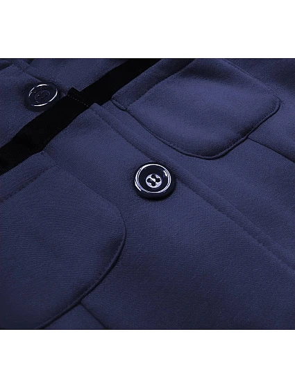 Tmavě modrá krátká dámská rozepínací mikina model 17658175 - LHD