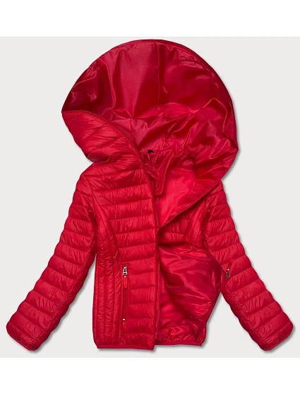 Červená dámská prošívaná bunda s kapucí model 21894238 - S'WEST