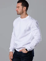 Pánska mikina s okrúhlym výstrihom biela (68B2001-1)