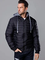 Pánska bunda bomber s kapucňou čierna (8M985-392)