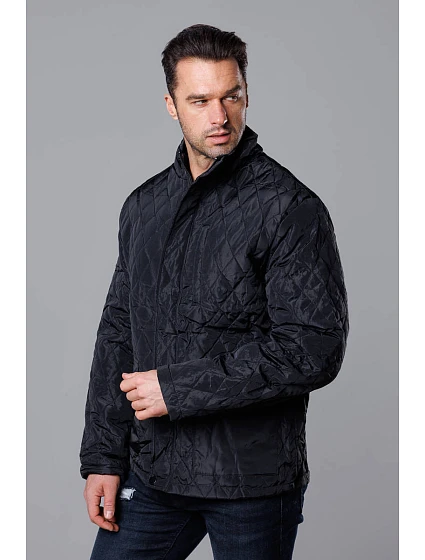 Černá pánská prošívaná bunda model 18347925 - J.STYLE Černá pánská prošívaná bunda model 18347925 - J.STYLE
