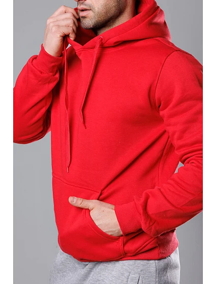 Červená pánská mikina s kapucí model 18344954 - J.STYLE