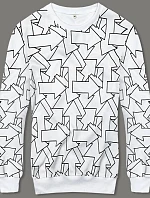 Pánska mikina s geometrickým vzorom biela (8B1111-1)