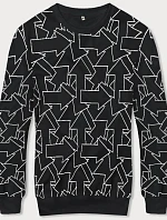 Pánska mikina s geometrickým vzorom čierna (8B1111-3)