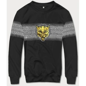 Tenká čierna mikina s potlačou (8B1103-3) Tenká čierna mikina s potlačou (8B1103-3)