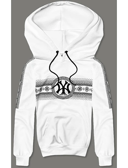 Bílá pánská mikina s kapucí model 18433261 - J.STYLE Bílá pánská mikina s kapucí model 18433261 - J.STYLE