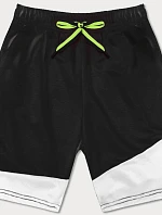 Pánske dvojfarebné šortky čierne (8K930-3)