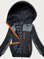 Dámska čierno-grafitová kombinovaná bunda (8M916-392)