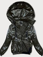 Krátka bunda s ozdobným rebrovaním armáda (16M9087-136)