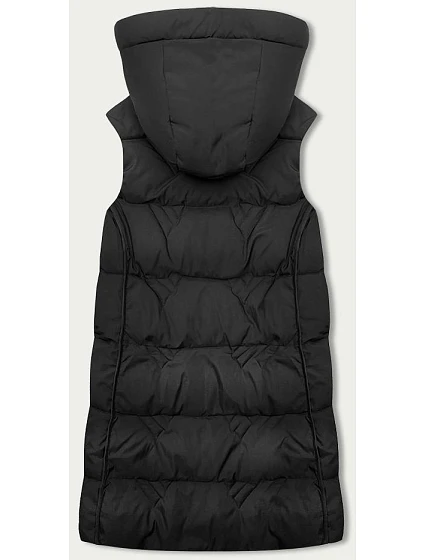 Černá dámská vesta s kapucí model 18844059 - S'WEST Černá dámská vesta s kapucí model 18844059 - S'WEST