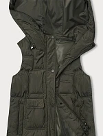Dámska páperová vesta v khaki farbe (B8153-11)
