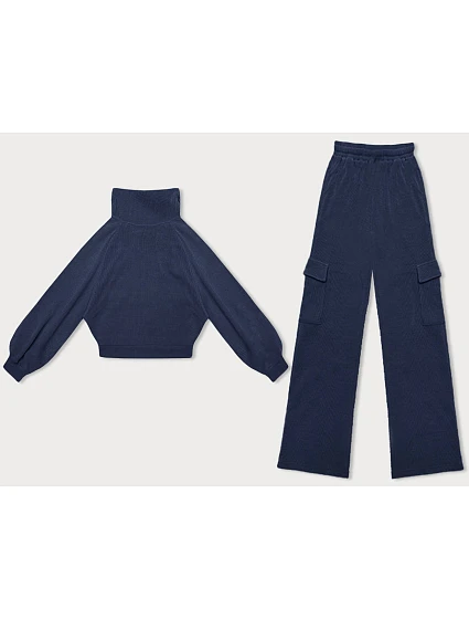 Tmavě modrý casual komplet s kalhotami typu cargo model 18875849 - LHD Tmavě modrý casual komplet s kalhotami typu cargo model 18875849 - LHD