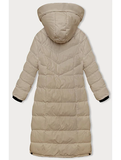 Světle béžová delší dámská zimní bunda model 21246127 - J.STYLE Světle béžová delší dámská zimní bunda model 21246127 - J.STYLE