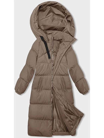 Dámska dlhá hrubá bunda s kapucňou Dark Beige (5M3163-84) Dámska dlhá hrubá bunda s kapucňou Dark Beige (5M3163-84)