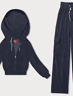 Dámska súprava mikina + nohavice námornícka modrá (AMG-322A)