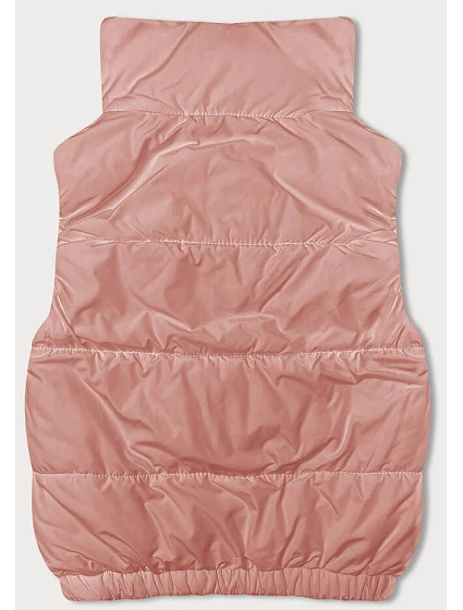 Růžová krátká dámská péřová vesta se stojáčkem model 18930950 - J.STYLE