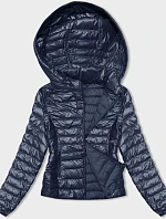 Dámska prešívaná bunda s kapucňou tmavomodrá (16M9105-215)