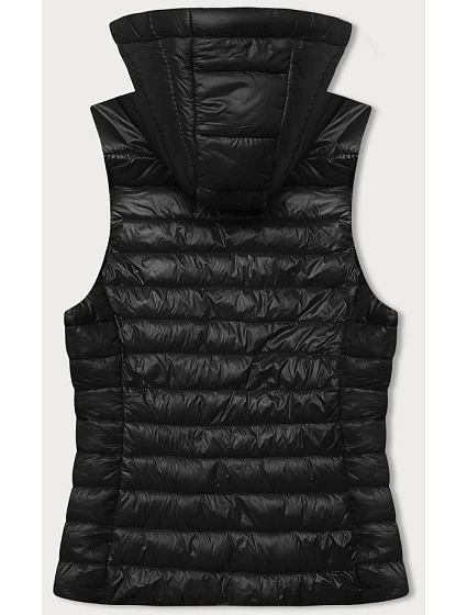 Černá prošívaná vesta s kapucí model 18914558 - J.STYLE Černá prošívaná vesta s kapucí model 18914558 - J.STYLE