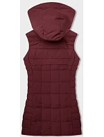 Tmavě červená dámská vesta s kapucí model 18956975 - J.STYLE Tmavě červená dámská vesta s kapucí model 18956975 - J.STYLE
