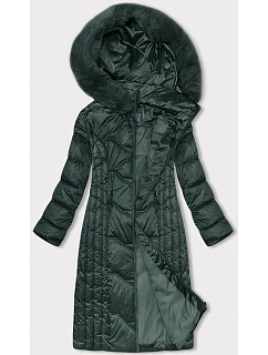Dlhá zimná bunda slim-fit tmavozelená S'west (B8201-10)