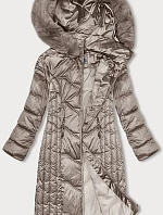 Dlhá zimná bunda slim-fit cappuccino S'west (B8201-12)