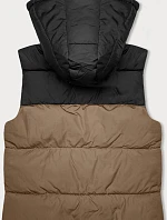 Dámska krátka vesta s kapucňou j.style dark blue-black (16M9112-184)