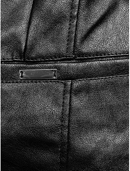 Krátká černá bunda z ekologické kůže model 19012741 - J.STYLE