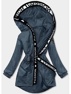 Dámska oversize parka modrá (B8080-72)